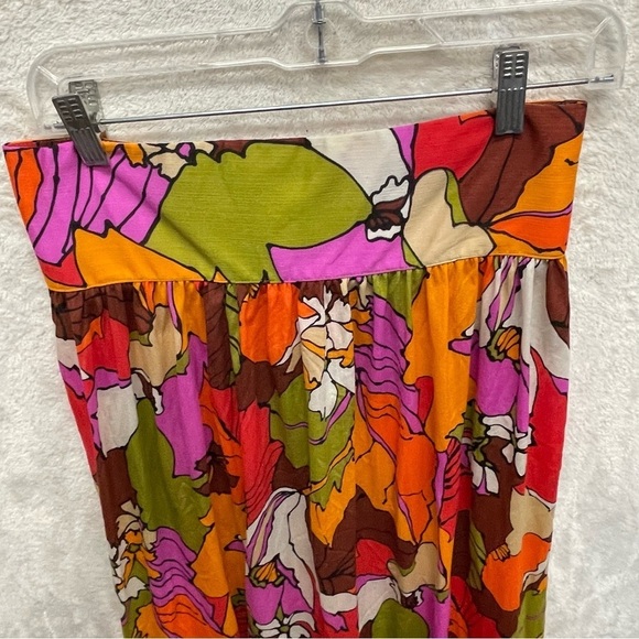 Cole of California vintage 70s beach skirt colorful neon floral women’s small - Picture 5 of 10
